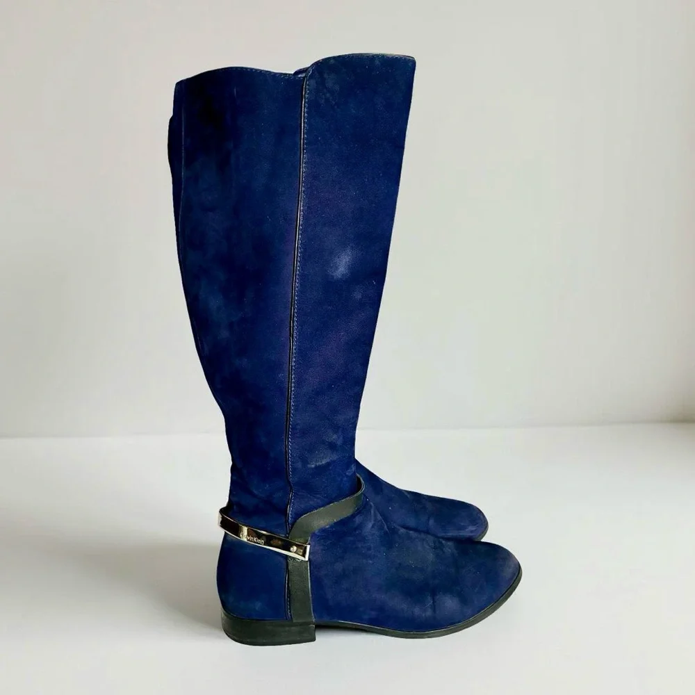 Calvin Klein Navy Over the Knee Boots
